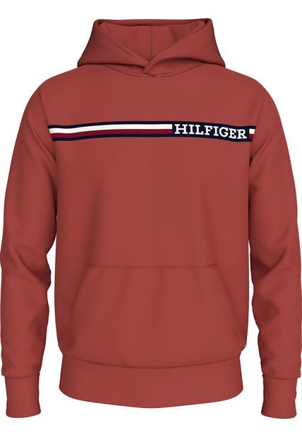 Buzo Rojo De Corte Regular Con Capota Tommy Hilfiger