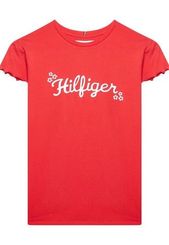 Camiseta Niña Roja Con Logo Floral Tommy Hilfiger Tommy Hilfiger
