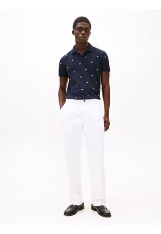 Polo Azul De Corte Regular Estampado De Banderas  Tommy Hilfiger Tommy Hilfiger