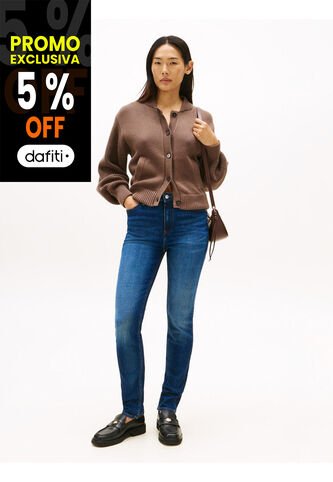 Jeans Azul De Corte Slim Y Talle Medio Tommy Hilfiger Tommy Hilfiger