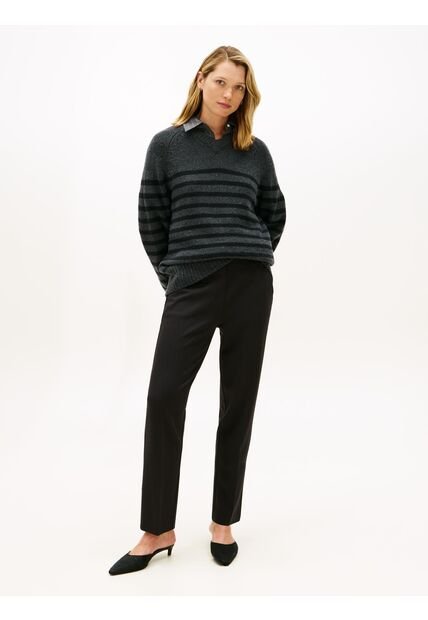 Pantalón Negro Pull On Con Logo Tommy Hilfiger