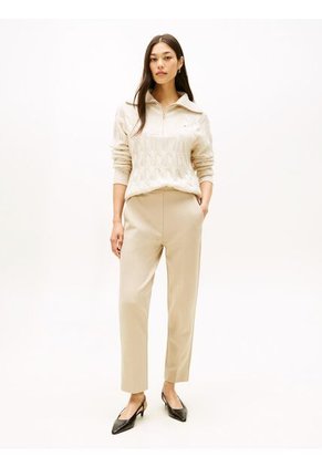 Pantalón Beige Pull On Con Logo Tommy Hilfiger