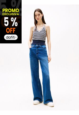 Jeans Azul Desteñidos De Pierna Ancha Tommy Jeans Tommy Hilfiger