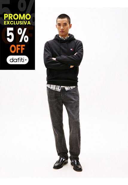 Jeans Gris Ryan Negros, Ajustados Y Rectos Con Efecto Desteñido Tommy Jeans
