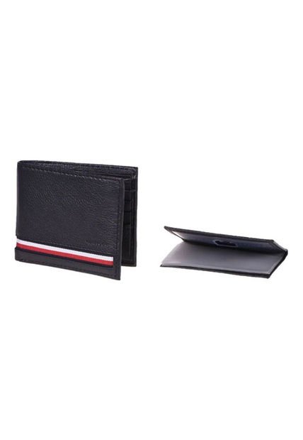 Billetera Negra Con Logo Tommy Hilfiger