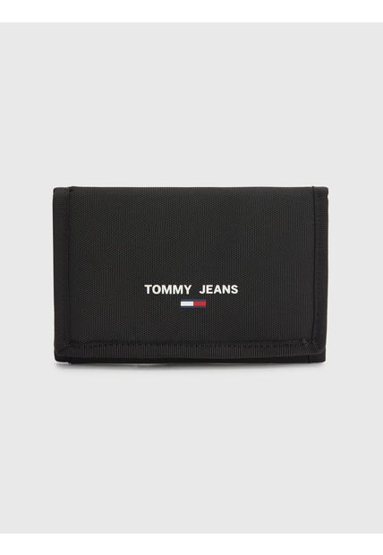 Billetera Negra Essential Con Logo Tommy Hilfiger