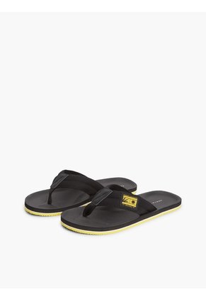Sandalia Negra Playera Con Parche Tommy Hilfiger