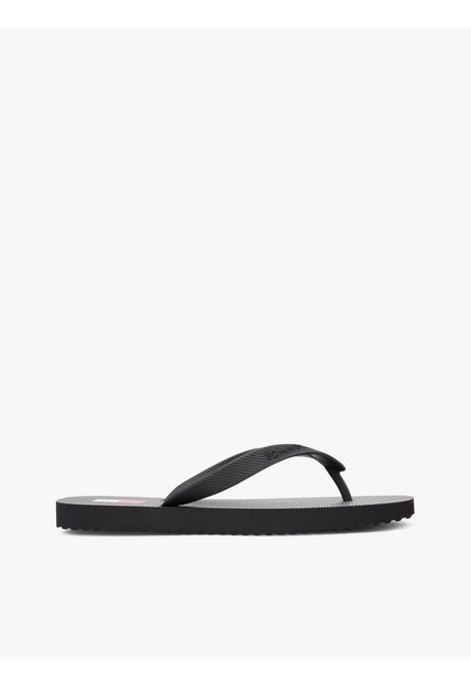 Sandalias Negro Con Inscripción En La Tira Tommy Hilfiger