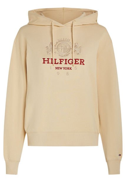 Buzo Beige Con Capota Varsity De Corte Regular Tommy Hilfiger