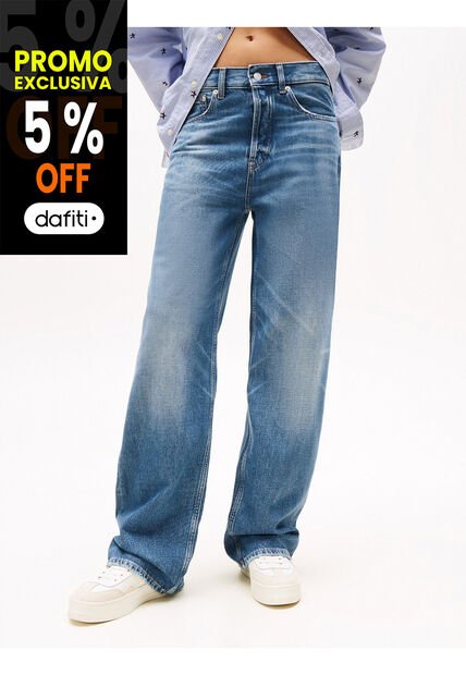 Jeans Azul Tommy Girl Amplios De Talle Bajo Tommy Jeans