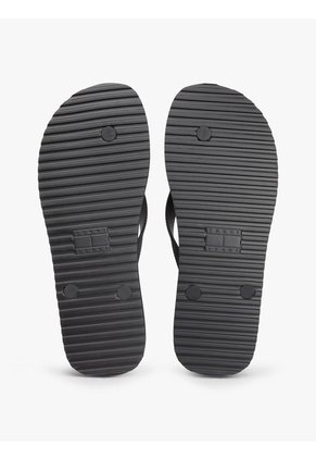 Sandalias Negro Con Inscripción En La Tira Tommy Hilfiger