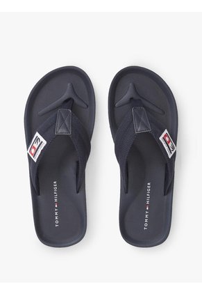Sandalia Azul Marino Playera Con Parche Tommy Hilfiger
