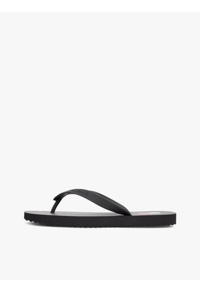 Sandalias Negro Con Inscripción En La Tira Tommy Hilfiger