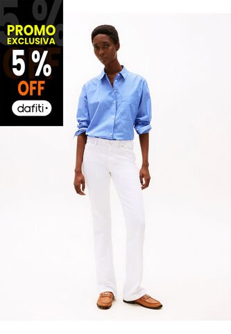 Jeans Blanco Blancos De Corte Bootcut Y Talle Medio Tommy Hilfiger Tommy Hilfiger