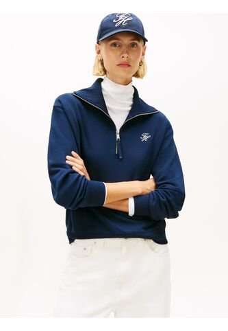 Saco Azul Con Cierre De Media Cremallera Con Logo Script Tommy Hilfiger Tommy Hilfiger