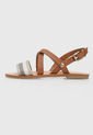 Sandalia Plana Café-Plateado-Blanco Tommy Hilfiger Cross Strap de Tommy Hilfiger