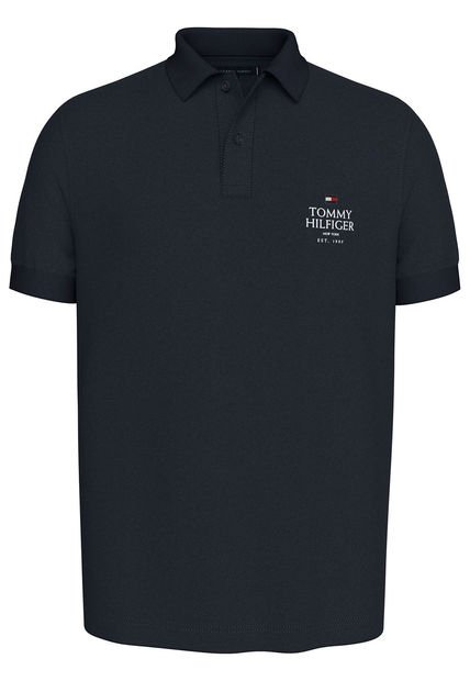 Polo Azul Ic Stack De Corte Regular Tommy Hilfiger