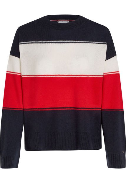 Saco Multicolor Tejido Con Diseño Global Stripe Tommy Hilfiger