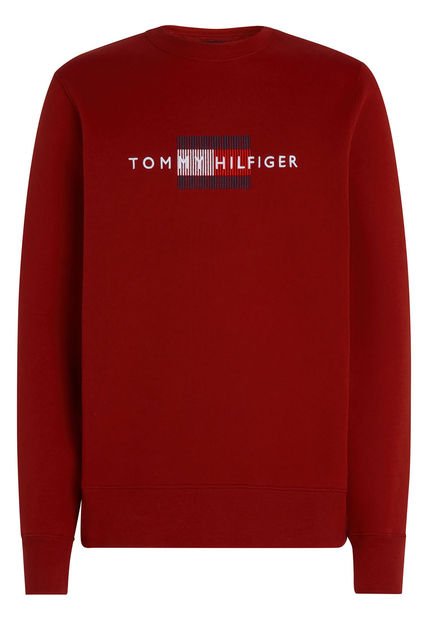 Saco Rojo De Cuello Redondo Con Logo Bordado Tommy Hilfiger