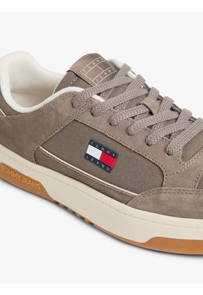 Tenis Beige De Lona Y Cuero Con Suela Cupsole Tommy Hilfiger