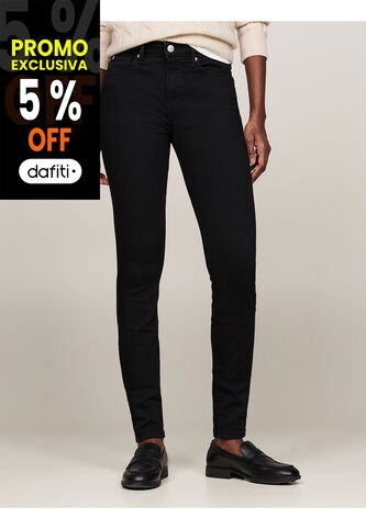 Jeans Negro Como Ceñidos De Talle Medio Y Negros Tommy Hilfiger Tommy Hilfiger