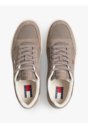 Tenis Beige De Lona Y Cuero Con Suela Cupsole Tommy Hilfiger