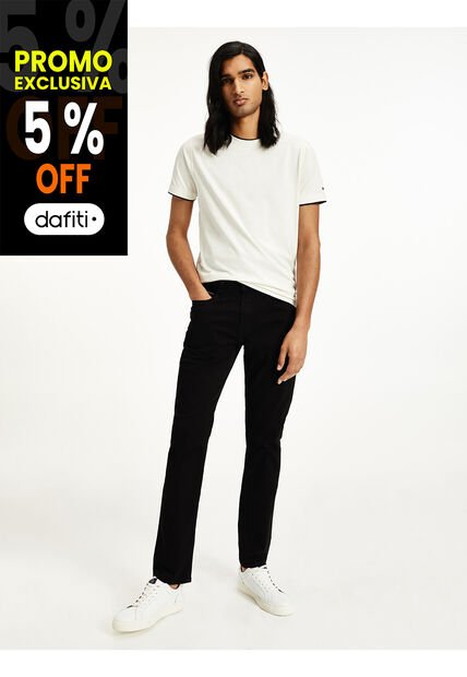 Jeans Negro Denton De Corte Recto Tommy Hilfiger
