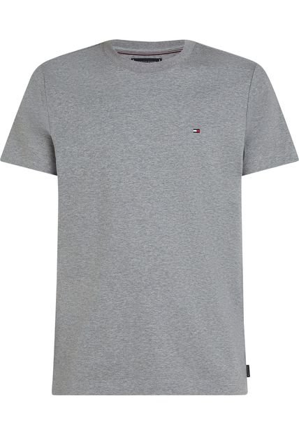 Camiseta Gris De Tejido Interlock Con Corte Slim Tommy Hilfiger