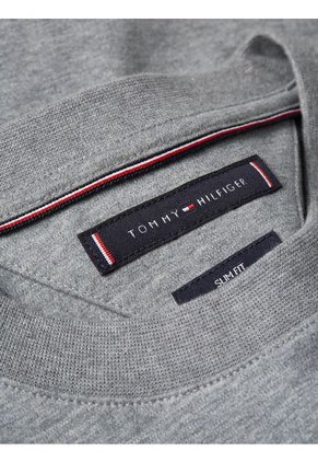 Camiseta Gris De Tejido Interlock Con Corte Slim Tommy Hilfiger