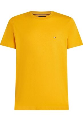 Camiseta Amarilla De Cuello Redondo Con Logo Bordado Tommy Hilfiger