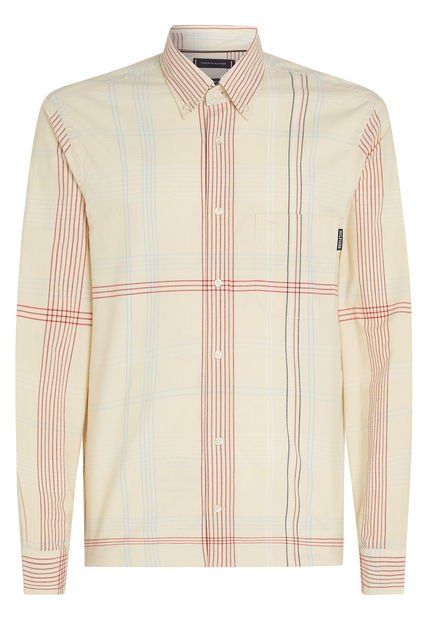 Camisa Amarilla De Cuadros Con Corte Regular Tommy Hilfiger