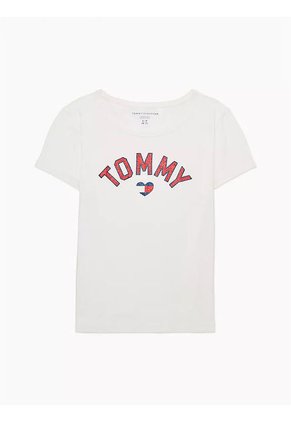 Camiseta Niña Blanca Con Logotipo De Corazón Adaptive Tommy Hilfiger