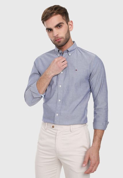 Camisa Azul Tommy Hilfiger