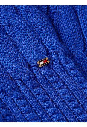 Saco Azul Tejido De Punto Trenzado Con Cuello Redondo Tommy Hilfiger
