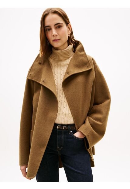 Chaqueta Café Oversize De De Mezcla De Lana Tommy Hilfiger