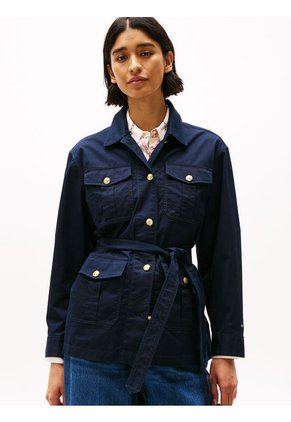 Rompe Azul Viento Estilo Militar Con Botones Dorados Tommy Hilfiger