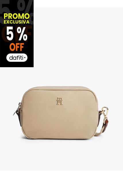 Bolso Beige Cruzado De Tejido Técnico Tommy Hilfiger