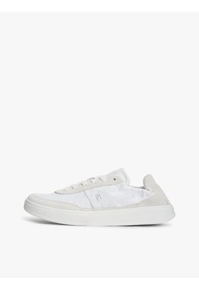 Tenis Blanco Deportivas De Ante Con Elástico Trasero Tommy Hilfiger