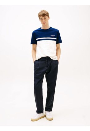 Camiseta Azul Color Block Con Monotipo Hilfiger Tommy Hilfiger