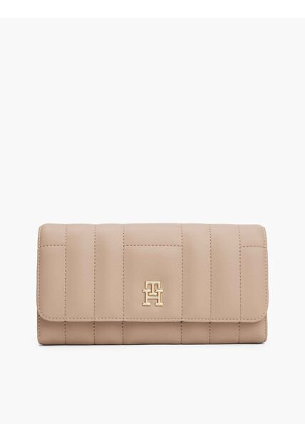 Billetera Beige Large Con Cierre De Solapa Tommy Hilfiger