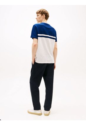 Camiseta Azul Color Block Con Monotipo Hilfiger Tommy Hilfiger