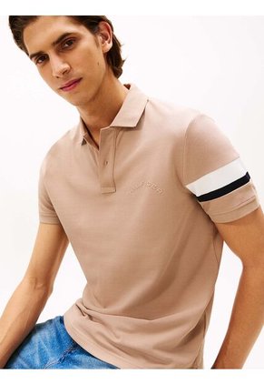 Polo Beige De Corte Regular Con Detalles De Cinta RWB Tommy Hilfiger
