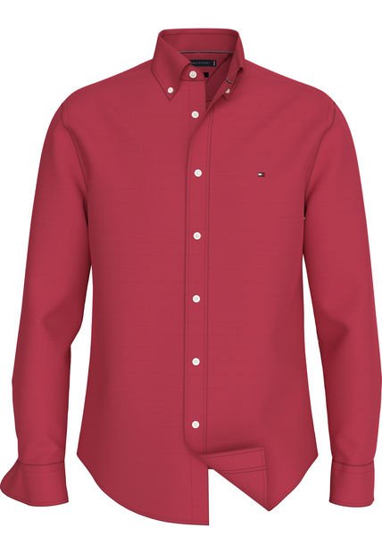 Camisa Roja TH Flex De Corte Regular Tommy Hilfiger