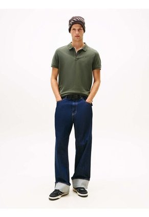 Polo Gris De Corte Slim Con Parche Con Logo Tommy Jeans