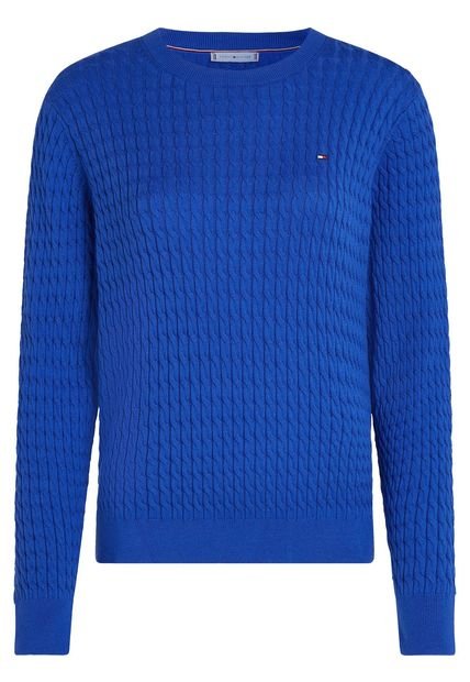 Saco Azul Tejido De Punto Trenzado Fino Tommy Hilfiger