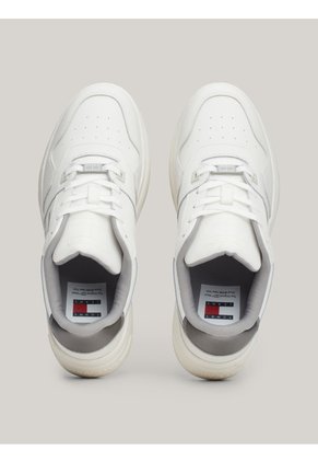 Tenis Blanco De Baloncesto Metalizadas De Cuero Tommy Hilfiger
