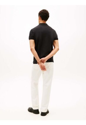 Polo Negro De Corte Regular Con Logo Gráfico Tommy Hilfiger