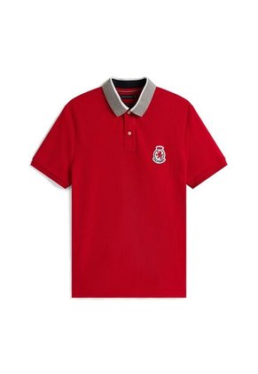 Polo Rojo En Piqué De Corte Regular Tommy Hilfiger
