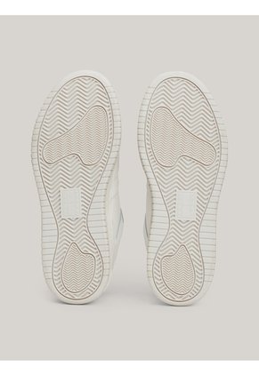 Tenis Blanco De Baloncesto Metalizadas De Cuero Tommy Hilfiger