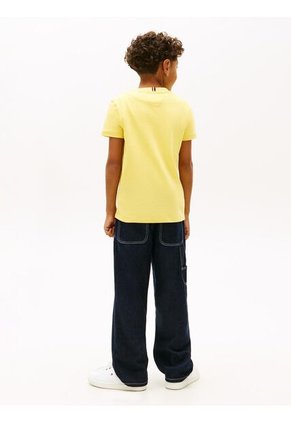 Camiseta Amarilla De Punto Con Logo Bordado Tommy Hilfiger